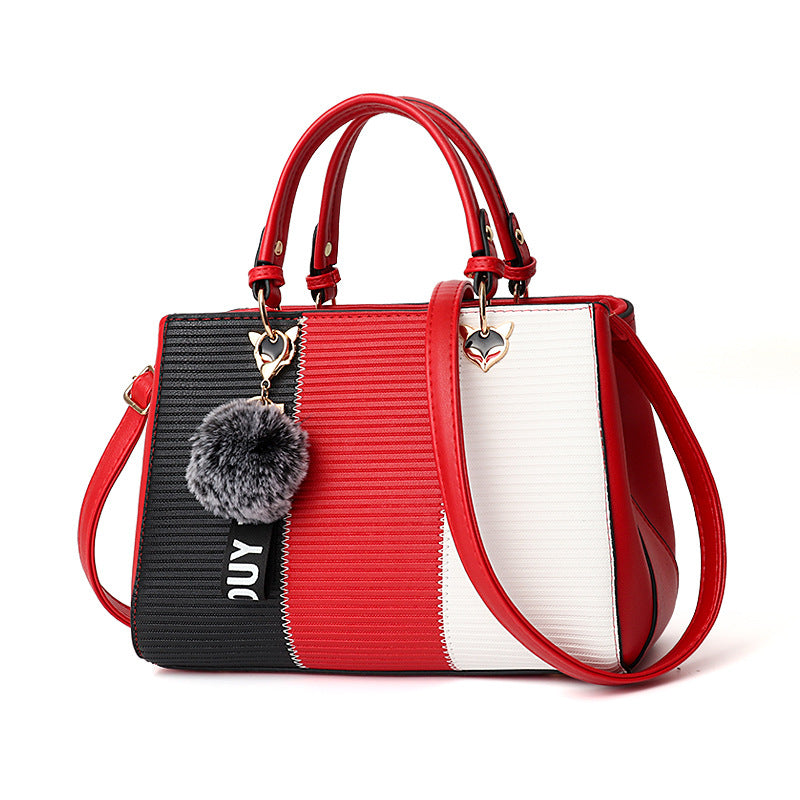 Women Hairball Ornaments Totes Patchwork Handbag Party Purse Ladies Messenger Crossbody Shoulder Bags Women Handbags Women Hairball Ornaments Totes Patchwork Handbag Party Purse Ladies Messenger Crossbody Shoulder Bags Women Handbags